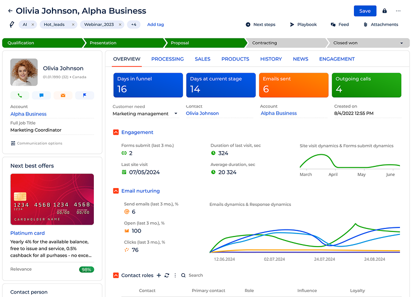 Creatio CRM Interface